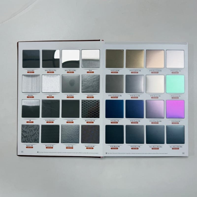 colored stainless steel sheet sample catalog