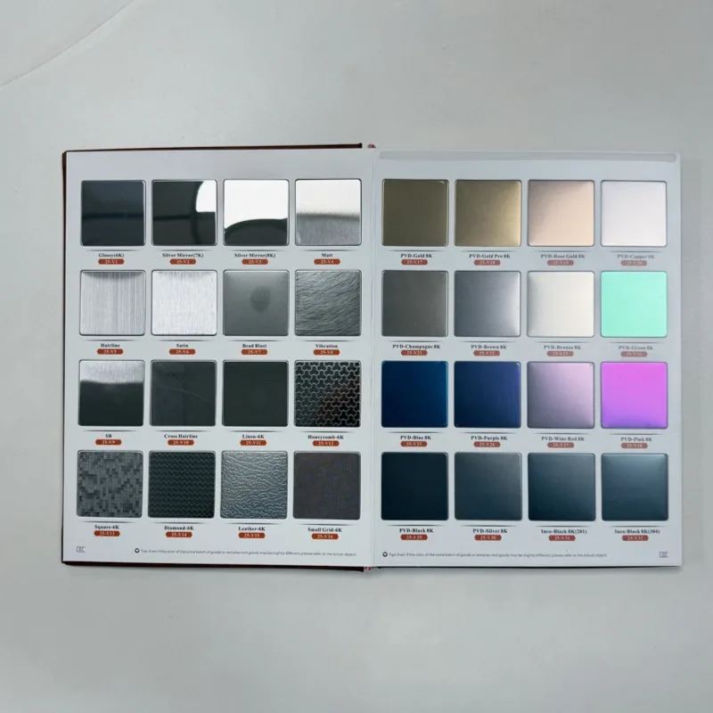 colored stainless steel sheet sample catalog